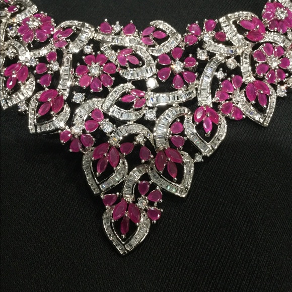 Indian Pakistani wedding necklace earrings saree - Picture 10 of 10